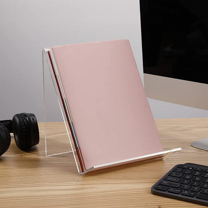 2 Pcs Acrylic Display Stand Transparent Book Easel Tablet Holder Acrylic Desktop Book Stands for Displaying Pictures