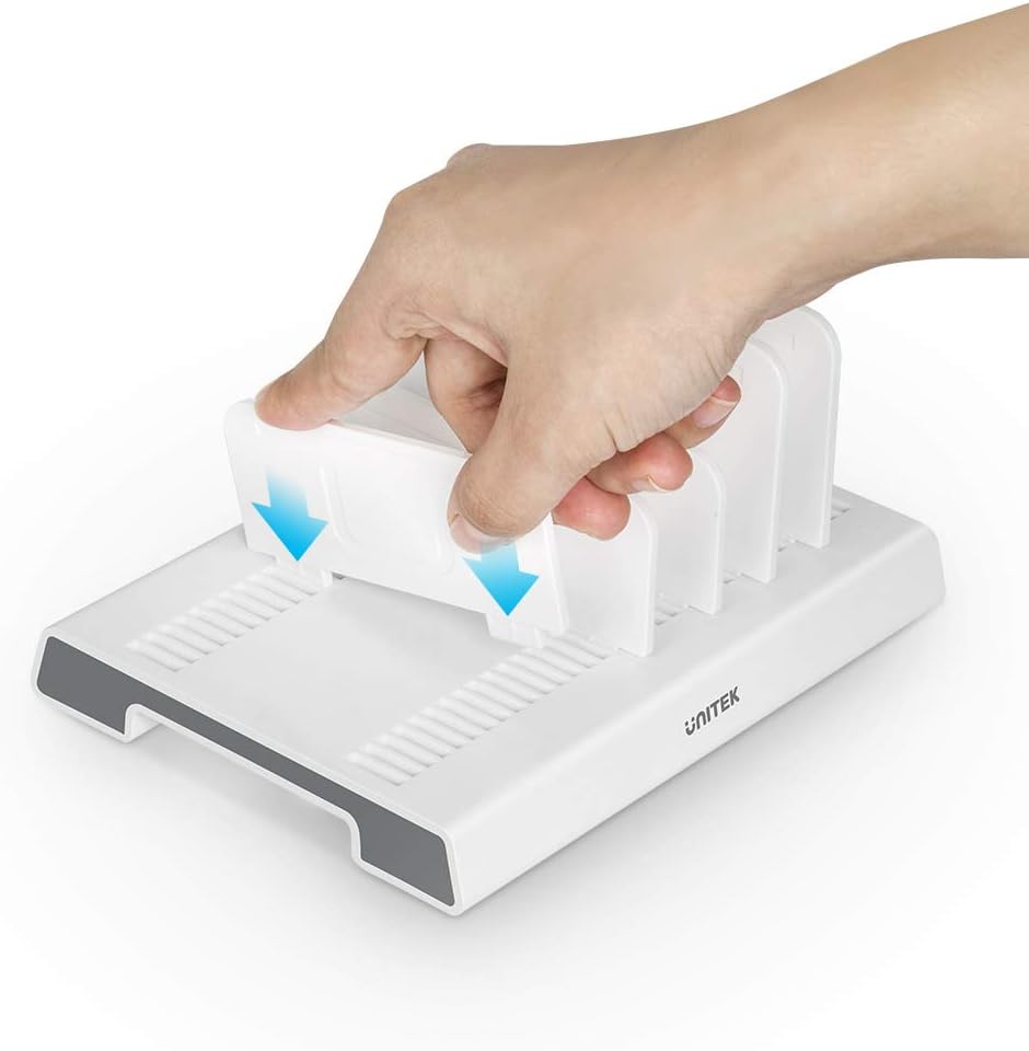 Unitek Adjustable Universal Multi Device Organizer Dock Stand Holder Compatible iPhone, iPad, Kindle, Fire Tablet, Samsung Galaxy, Google Nexus, Pixel, All Electronic Devices-No Charging Port