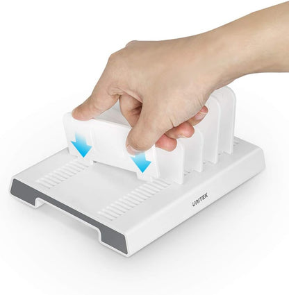 Unitek Adjustable Universal Multi Device Organizer Dock Stand Holder Compatible iPhone, iPad, Kindle, Fire Tablet, Samsung Galaxy, Google Nexus, Pixel, All Electronic Devices-No Charging Port
