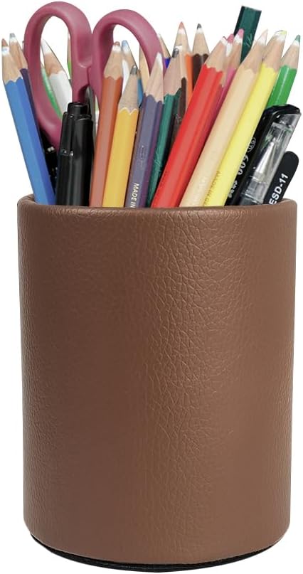 Pen Holder for Desk Pencil Organizer Cute Cup Holders Aesthetic (Black, 3.94" x3.15" x3.15")
