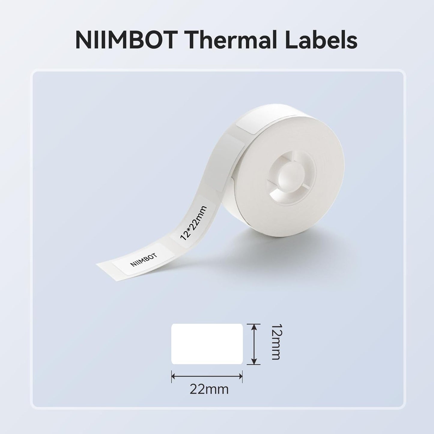 NIIMBOT White Cable Labels Maker Tape for D11/D110/D101 Label Maker, 0.49'' x 4.29''(12.5mm x 109mm), Thermal Label Tape for Home Office Labeling Tape Replacement