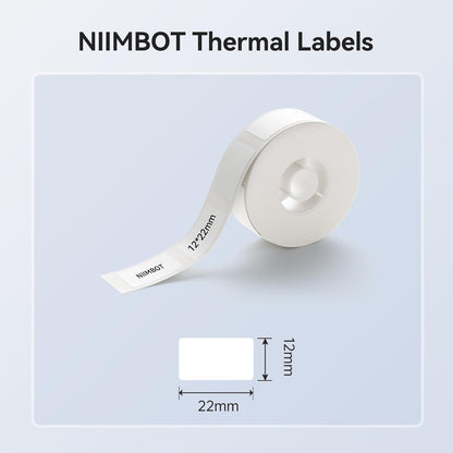 NIIMBOT White Cable Labels Maker Tape for D11/D110/D101 Label Maker, 0.49'' x 4.29''(12.5mm x 109mm), Thermal Label Tape for Home Office Labeling Tape Replacement