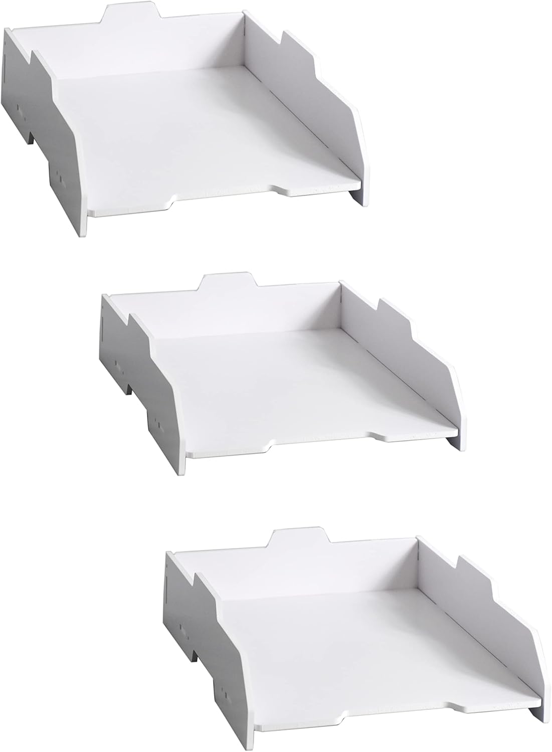 2/4/6 Tier Paper Organizer Letter Tray, Clear Acrylic Layer Stackable Paper Sorter, Plastic A4 Office File Folder Holder for for Desk Accessories, Notes, Pens, File, Document (Clear, 4 Tier)