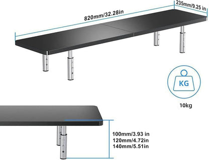 suptek Computer Monitor Stand Riser,Monitor Riser for Laptop, Printer, Notebook and All Flat Screen TV Display with Vented Platform,3 Height Adjustable Laptop Riser,1 Pack,Black(MST003)