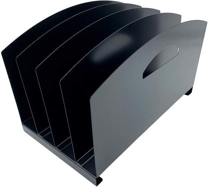 Huron Desktop File Binder Organizer Storage Vertical 8 Slot, Black Commercial Grade Steel