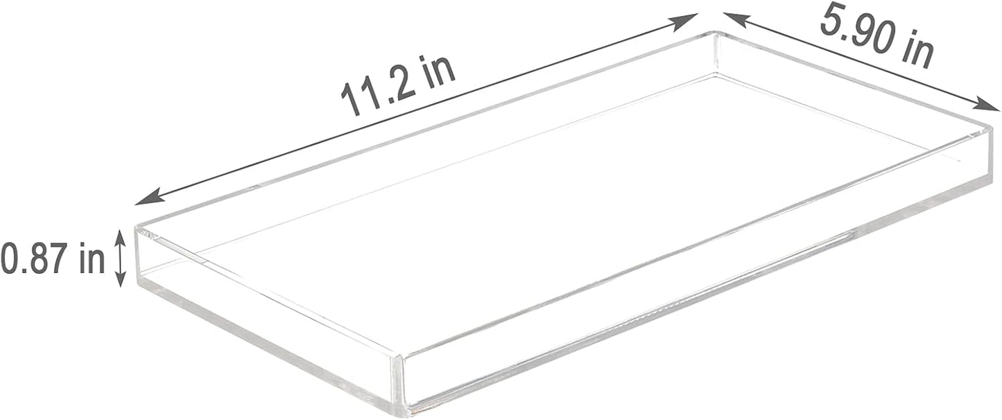 Bigfety Acrylic Vanity Tray for Organizing, Clear Bathroom Trays for Counter, Desk, Dresser