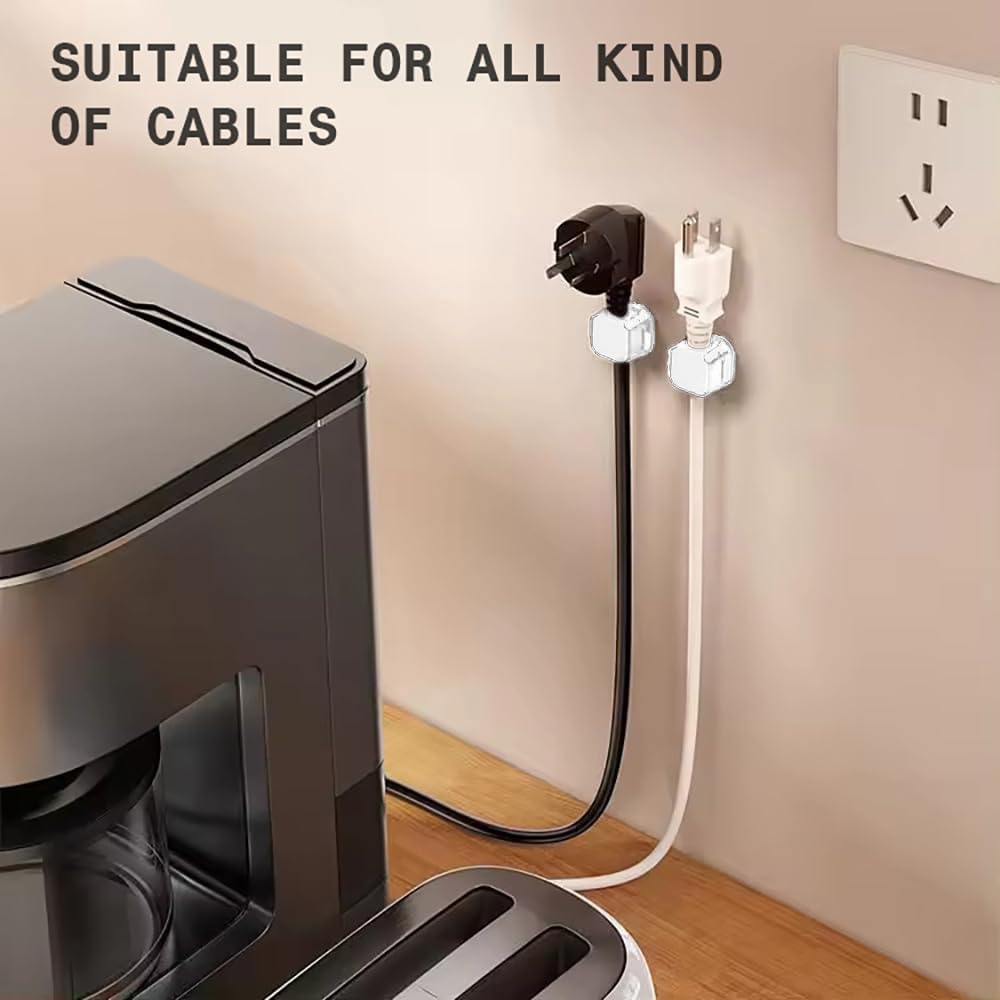 6 Pack Magnetic Adhesive Cable Clips - Spring Cord Organizer for Desk, Wall, Car & Office - Wire Management System