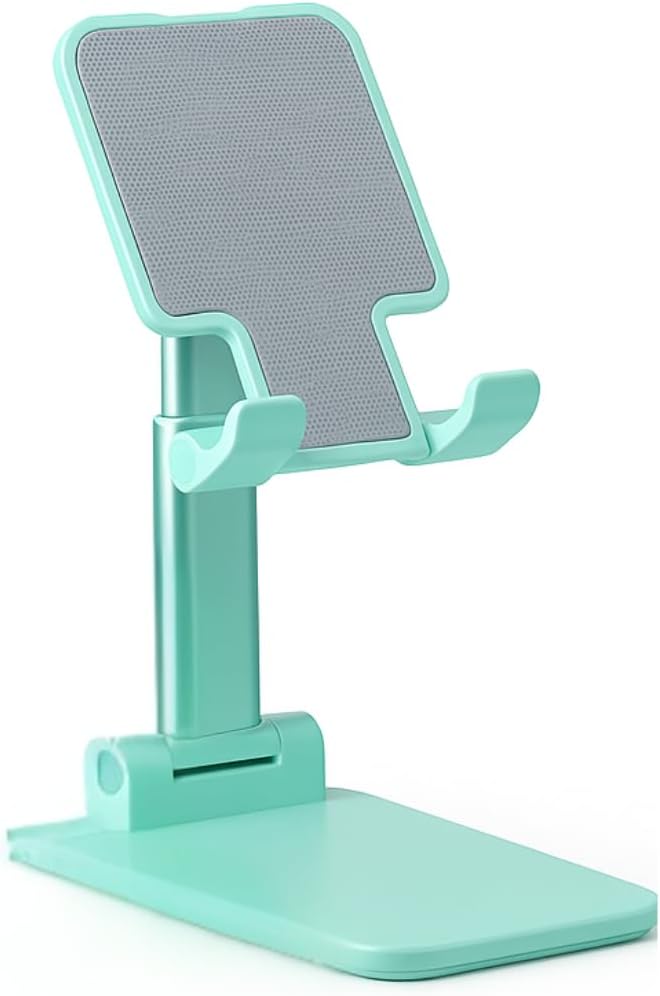 Premium Adjustable Cell Phone Stand, Foldable Desk Phone Holder for iPhone 16 15 14 13 12 11 Pro Max, Galaxy S25 S24 (White)