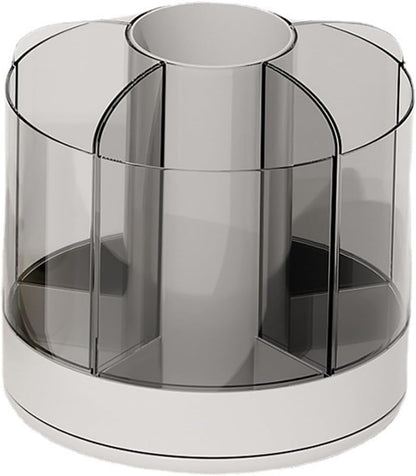 Marte Vanci 360 Degree Rotating Pen Pencil Holder Desk Stationery Organizer Tidy Organizer for Pencil Makeup Painting Brush Cosmetic Craft Storage Bin Pen Pot for Home Office School 6 Slots White