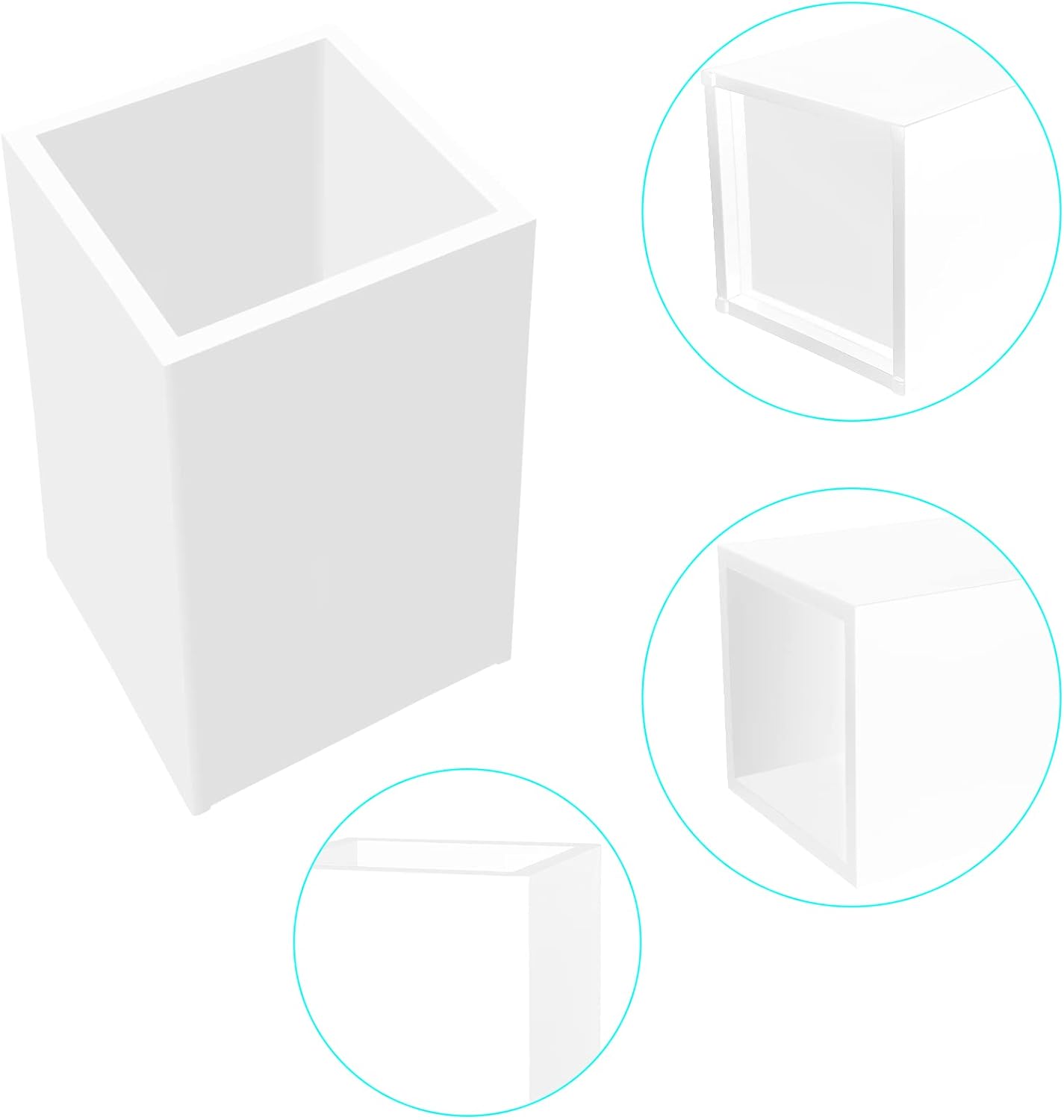 2 Pack Clear Acrylic Pencil Pen Holder Cup,Desk Accessories Holder,Makeup Brush Storage Organizer,Modern Design Desktop Stationery Organizer for Office School Home Supplies,2.6x 2.6x 4 inches