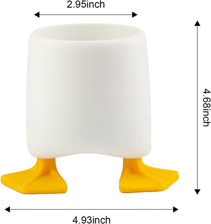 Viabty Creative Cute Duck Pen Pencil Holder, Multifunctional Stationery Pen Holder Makeup Brush Holder Kitchen Storage Cup
