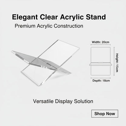 Acrylic Book Stand-Open and Closed Bookstand for Display Stand and Reading Coffee Table-Magazine and Book Holder-for Recipe Cookbooks,Documents,Textbook,Art Books,Bibles,Easel-Home and Office-Black