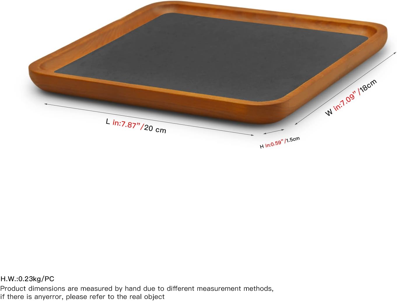 Oirlv Solid Wood Jewelry Display Tray Small Jewelry Tray Rings Earrings Bracelets Necklace Holder Organizer(Rectangle, Grey)
