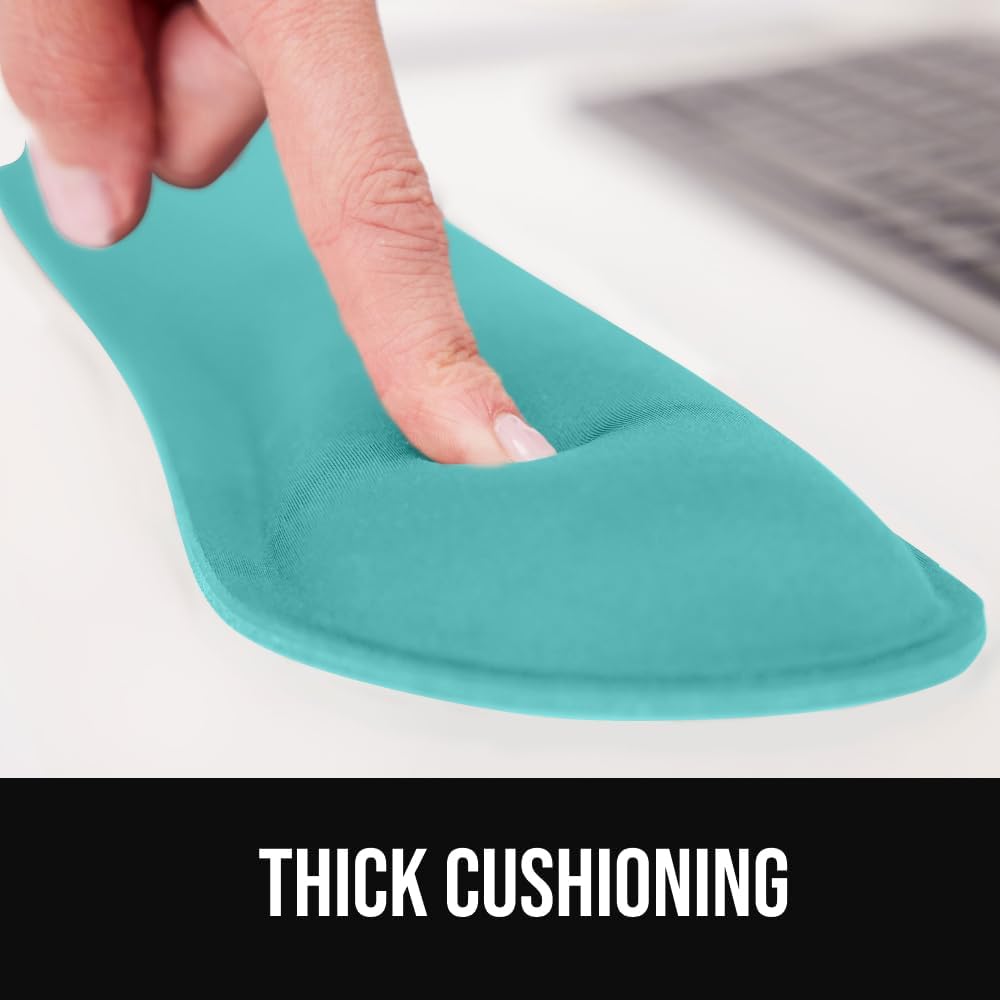 GORILLA GRIP Silky Memory Foam Wrist Rest for Computer Keyboard, Mouse, Ergonomic Design for Typing Pain Relief, Desk Pads Support Hand and Arm, Mousepad Rests, Stain Resistant, 2 Piece Pad, Black