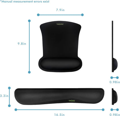Comfy Mee Premium Memory Foam Keyboard and Mouse Wrist Rest Pads Set- for Comfortable Typing &Wrist Pain Relief (Pack of 2)