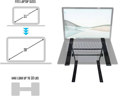AXA AXCESSABLES DJ Laptop Stand with Travel Bag | Portable Foldable Aluminum Laptop Stand for Laptops up to 15 inches and 20lbs | No Assembly Required, Includes Carrying Bag
