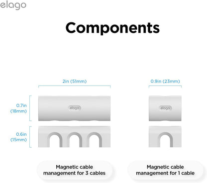 elago Magnetic Cable Management Organize 4 Cables, Powerful Magnets, Wire Holder Keeper Organizer Phone Home Office Desk Compatible with Magnetic Pad (1 Slot +3 Slot Set)[Stone]