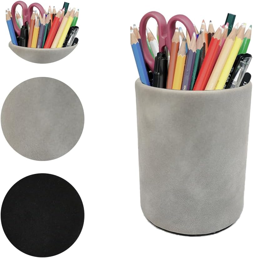 Pen Holder for Desk Pencil Organizer Cute Cup Holders Aesthetic (Black, 3.94" x3.15" x3.15")