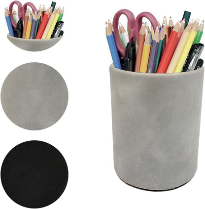 Pen Holder for Desk Pencil Organizer Cute Cup Holders Aesthetic (Black, 3.94" x3.15" x3.15")