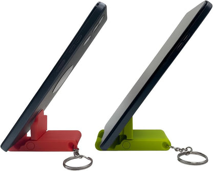 Foldable Phone Stand Small Portable Phone Stand for Desk and Travel Universal Phone Stand for iPhone and Android All Phones Compact Hands Free Phone Holder, Red Pink Black Green