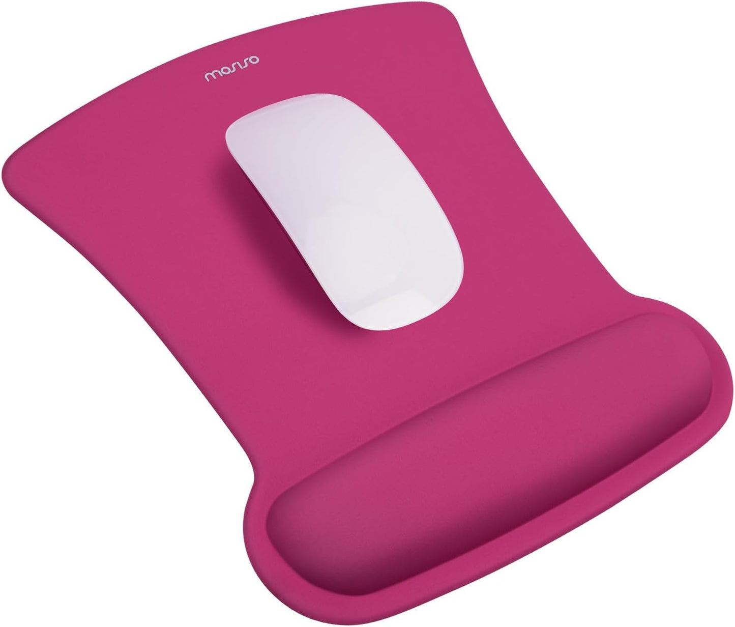 MOSISO Wrist Rest Support for Mouse Pad & Keyboard Set, Ergonomic Mousepad Non-Slip Base Home/Office Pain Relief & Easy Typing Cushion with Neoprene Cloth & Raised Memory Foam, Apricot