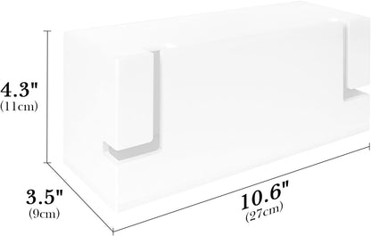 Linkidea Bathroom Electric Toothbrush Cable Box, Vanity Hide Cord Organizer, Charger and Power Strip Storage Case, Keep Countertop & Outlet Clean (White)