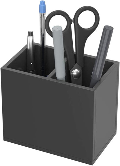 NIUBEE Acrylic Pen Holder 4 Compartments, Clear Pencil Organizer Cup for Countertop Desk Accessory Storage