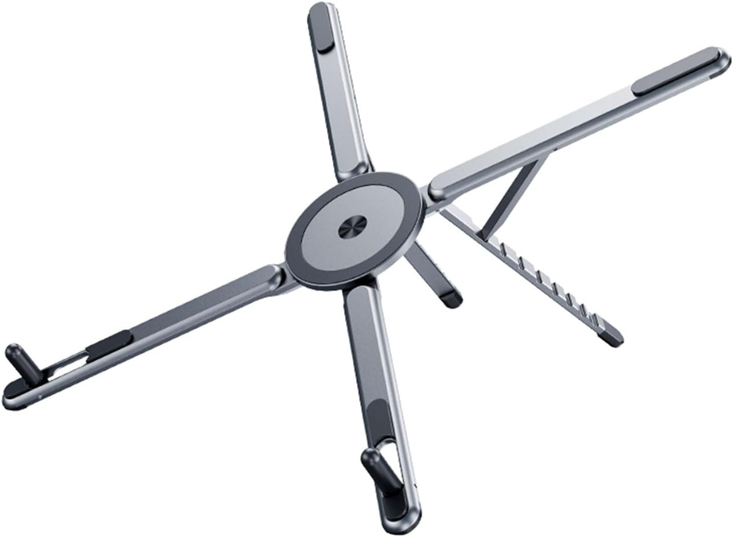 Portable Laptop Stand, Adjustable Aluminum X-Frame Computer Riser, Foldable Notebook Holder with Multi-Angle Support