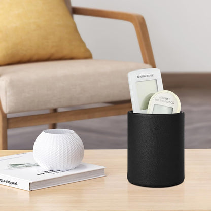 Pen Holder for Desk Pencil Organizer Cute Cup Holders Aesthetic (Black, 3.94" x3.15" x3.15")