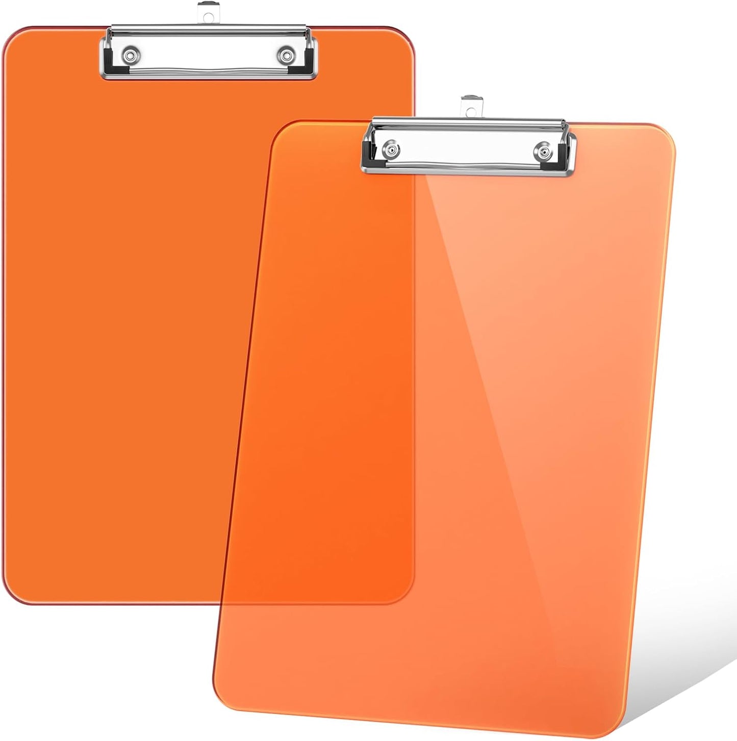 Rimilak 8.5 x 11 Plastic Clipboards Set of 2, Low Profile Metal Clip, Translucent Board, 12.5 x 9 in Letter Size, Office Supply, Back to School, Purple