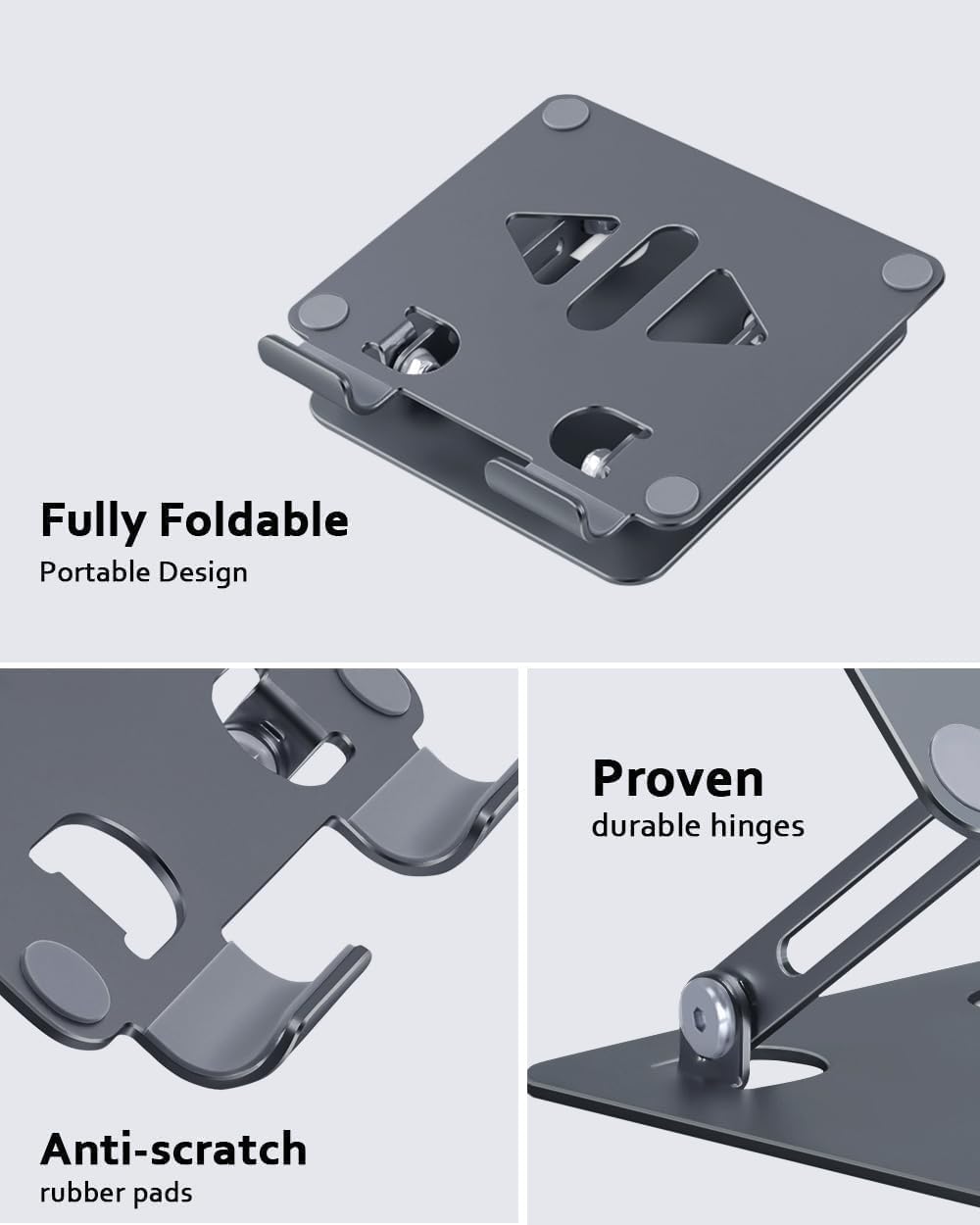 Aoviho Tablet Stand Holder for Desk, Adjustable Desktop Tablet Holder, Foldable Aluminum Tablet Mount for iPad pro 12.9, iPad Air Mini, Samsung Galaxy Tabs Z Fold Kindle Fire 4-12 inch Purple