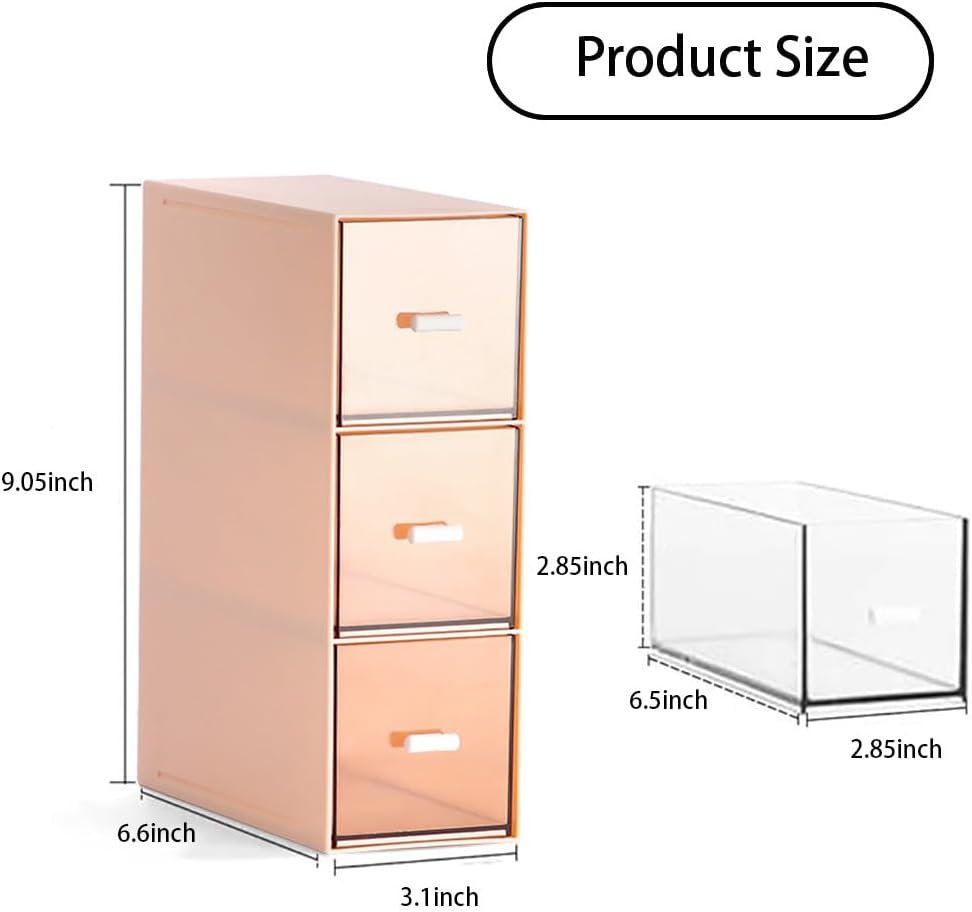 Plastic Tea Bag Organizer with 3 Drawers, Desk Drawer Organizer, Stackable Storage Drawers, White Tea Box, Makeup Organizer, Clear Tea Bag Storage, Coffee Storage for Tea Bags, Sugar Packets, Cosmetic