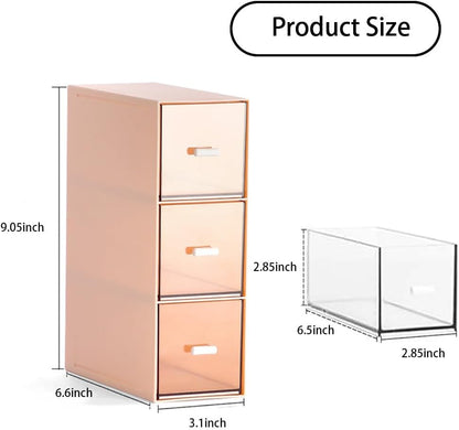 Plastic Tea Bag Organizer with 3 Drawers, Desk Drawer Organizer, Stackable Storage Drawers, White Tea Box, Makeup Organizer, Clear Tea Bag Storage, Coffee Storage for Tea Bags, Sugar Packets, Cosmetic
