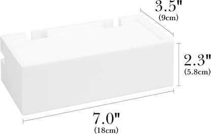Linkidea Bathroom Electric Toothbrush Cable Box, Vanity Hide Cord Organizer, Charger and Power Strip Storage Case, Keep Countertop & Outlet Clean (White)