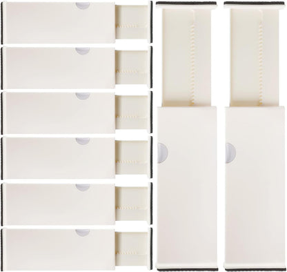 4 Adjustable Drawer Dividers, Organize Silverware and Utensils in Home Kitchen, Divider for Clothes in Bedroom Dresser, Designed to Not Snag Underwear and Bra Fabrics, Bathroom Storage Organizers
