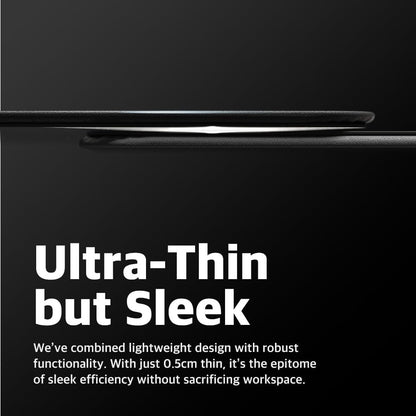 POUT H3 Wireless Charging Mouse Pad – Qi-Enabled Fast Charger Built into Sleek Desk Mat, Compatible with Phones, Earbuds & More(Dust Gray)