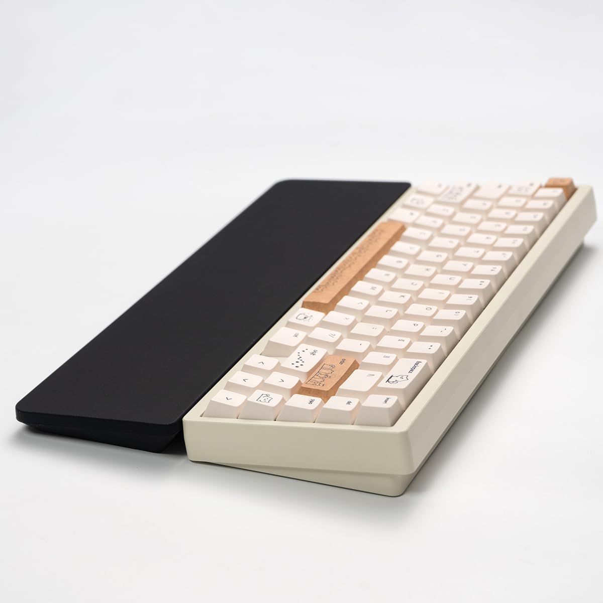 Ergonomic 75% Keyboard Wrist Rest-12.8" Silicone Non-Slip Keyboard Hand Rest, Relief of Hand Pain(White)