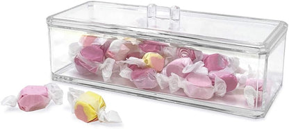 Isaac Jacobs Clear Acrylic Rectangular Stackable Storage Organizer with Lid, Drawer Tray, Multi-Functional Tray, Bathroom, Kitchen, Home, Office, Desk, Drawers