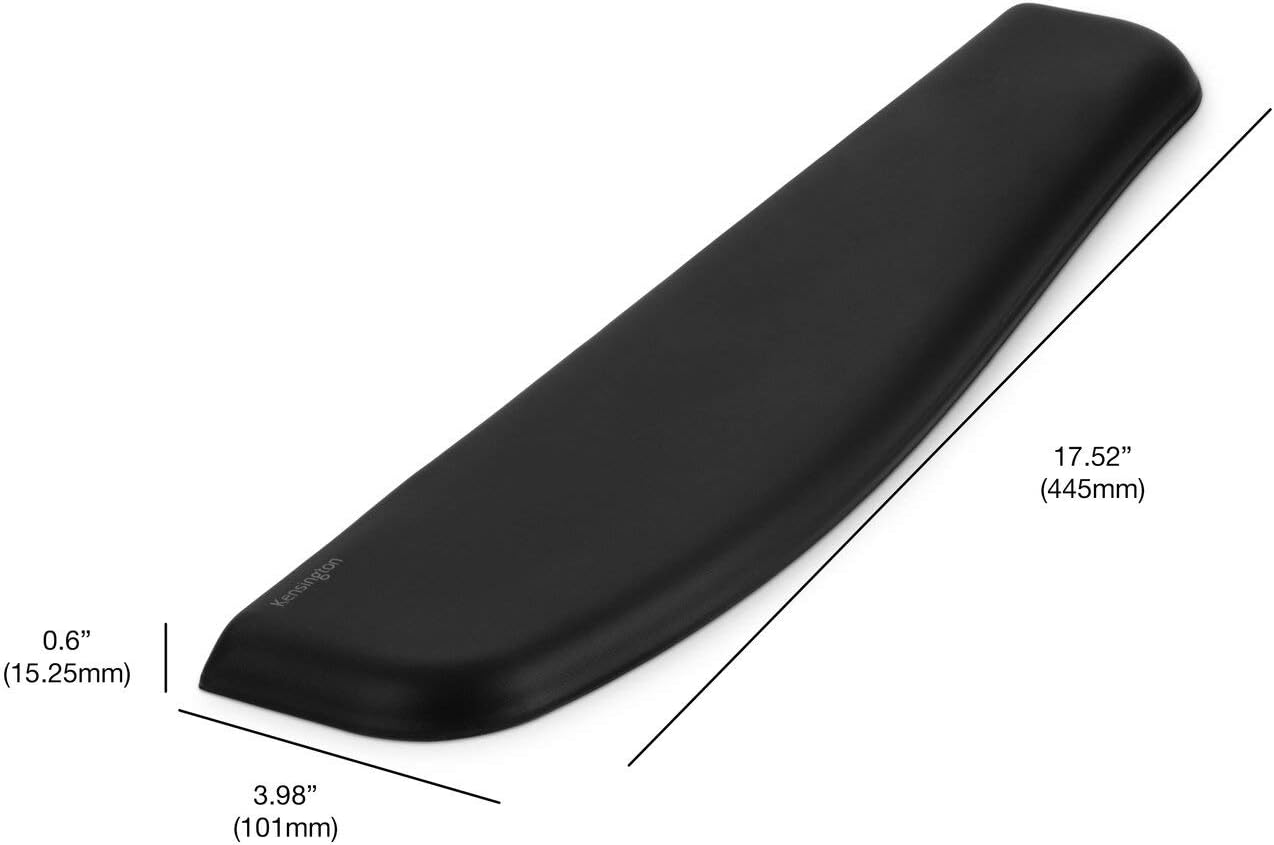 Kensington ErgoSoft Wrist Rest for Slim, Compact Keyboards, Black (K52801WW), 3.9 x 0.4 x 11.1 inches