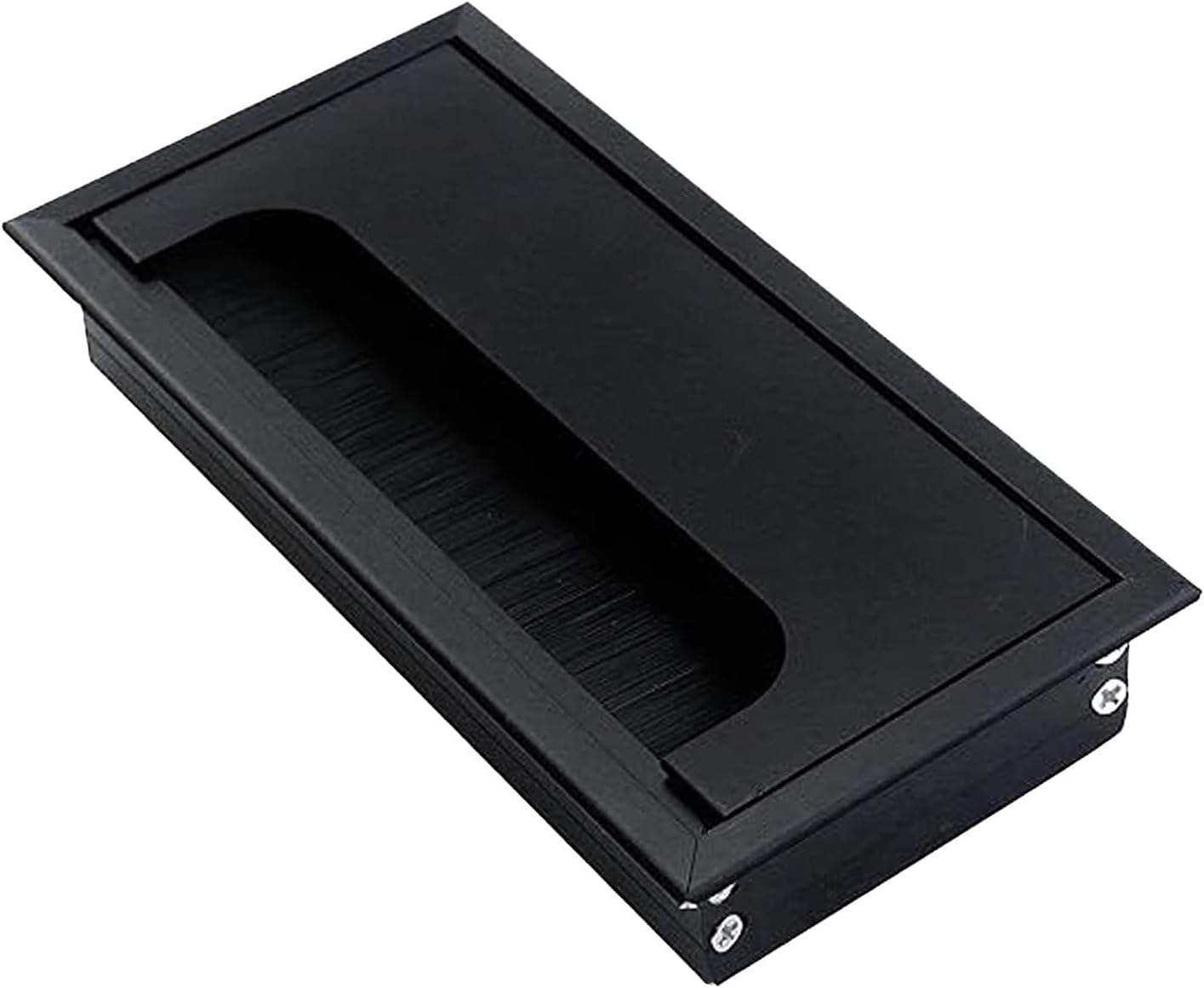 DZS ELEC Computer Desk Cable Management Aluminium Alloy Cable Box Rectangular Washer Metal Hole Cover 160x80mm Organise Office Equipment Conference Table Accessories Black