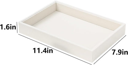 Bedside Organizer - Multi-use Nightstand & Desk-top Catchall Tray for Jewelry, Sunglasses, Phone, Watch, Perfume, Lipstick (Beige 3Grid)