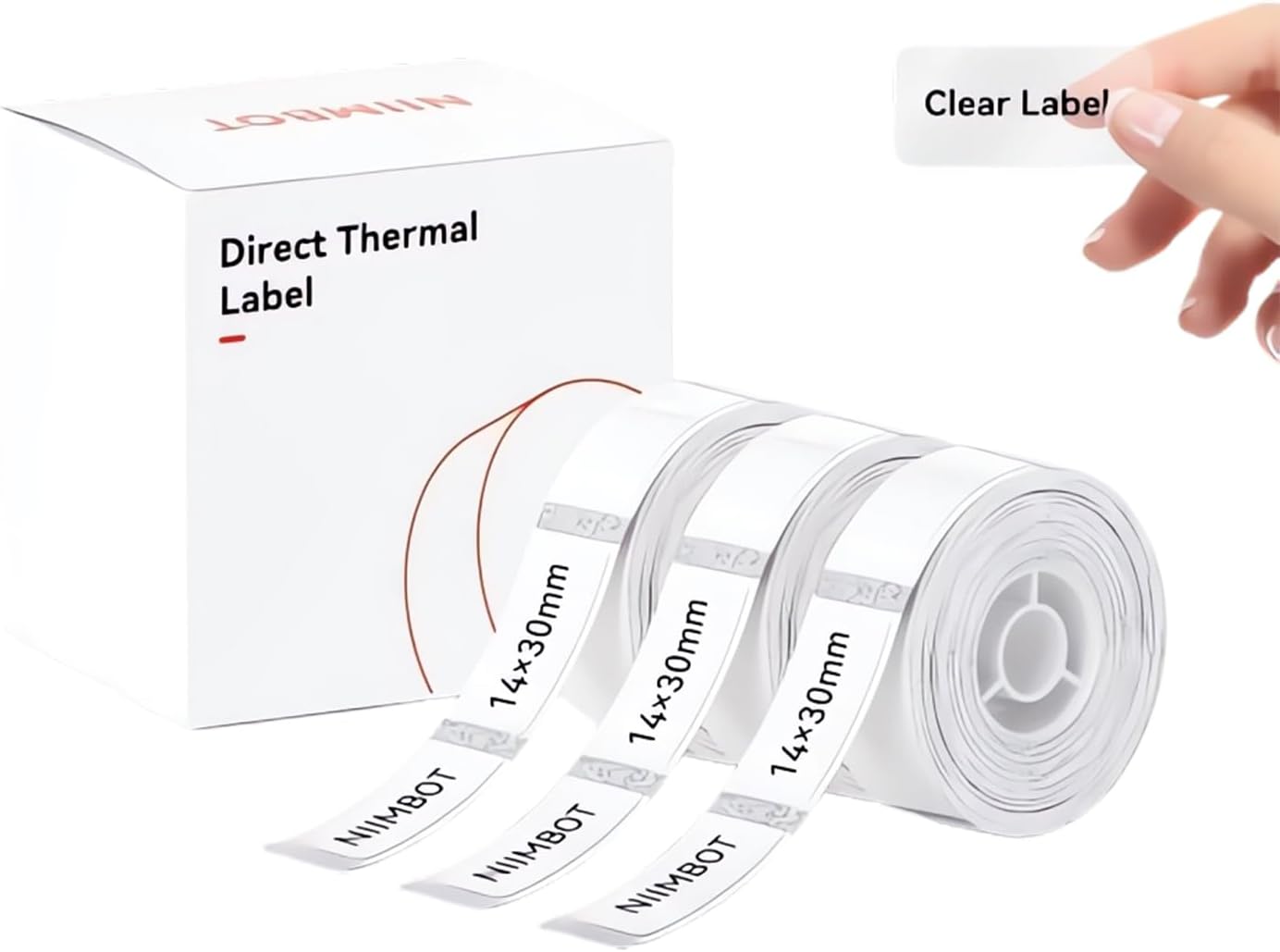 NIIMBOT White Cable Label Maker Tape for D11/D110/D101 Label Maker, 12.5 x 109 mm (0.49'' x 4.29''), 3 Rolls, Thermal Label for Home Office Labeling Tape Replacement
