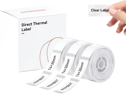 NIIMBOT White Cable Label Maker Tape for D11/D110/D101 Label Maker, 12.5 x 109 mm (0.49'' x 4.29''), 3 Rolls, Thermal Label for Home Office Labeling Tape Replacement
