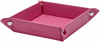 UnionBasic Medium Valet Tray, Jewelry Tray for Rings Watches Earrings, Entryway Catchall Caddy for Coins Keys Change, Nightstand Bedside Valet Holder, Trays for Electronic Gadgets, Candy Pink Plus - Colors B