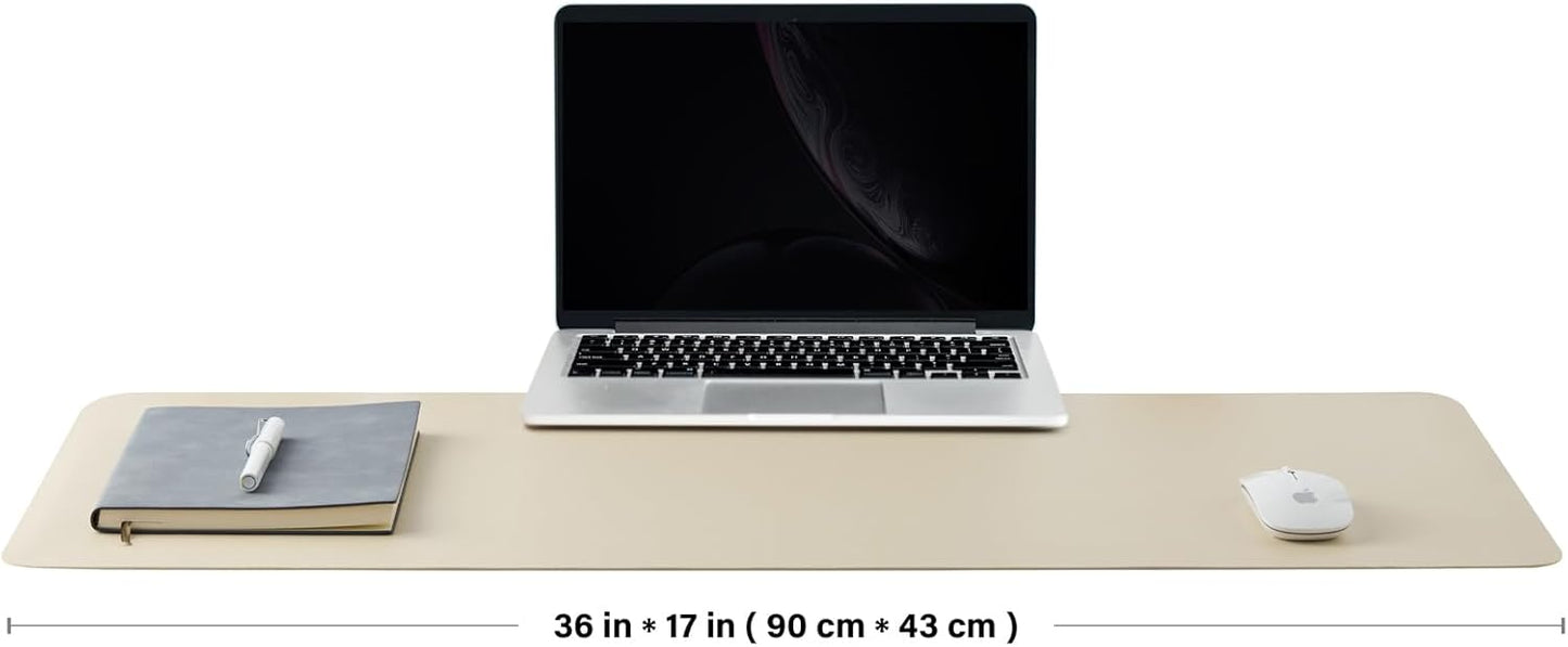 Cork Desk Mat - Dual-Sided Desk Pad for Office and Home - Desk Organization and Accessories - Ideal for Large Mouse Pad and Desk Mats on Top of Desks(Dark Green,90cmx 43cm)