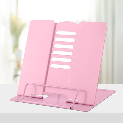 Honagu Metal Desk Book Holder, Hands Free Adjustable Cookbook & Document Holder, Portable Bookstand for Music Books, Textbooks, Recipes, Tablets & iPads (Purple)