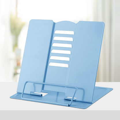 Honagu Metal Desk Book Holder, Hands Free Adjustable Cookbook & Document Holder, Portable Bookstand for Music Books, Textbooks, Recipes, Tablets & iPads (Purple)
