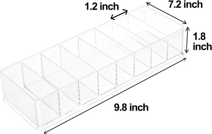 ZEXALOR Clear Drawer Organizer, 6 Sections Eyeglass Sunglasses Organizer Holder, Drawer Dividers Office Desk Tray Bathroom Makeup Jewelry Trays (14×7×1.2")