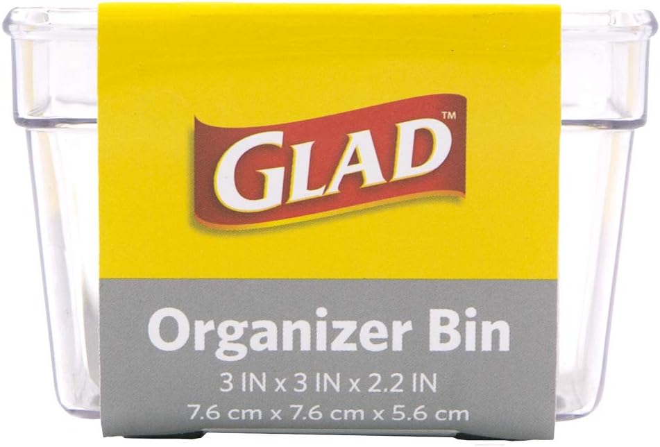 Glad Drawer Organizer Bin, 15x9 - Divided Clear Plastic Storage Tray for Junk Drawers, Kitchen Utensils, Bathroom Vanity, and Organizing Pantry - BPA Free, Food Safe, Non Slip
