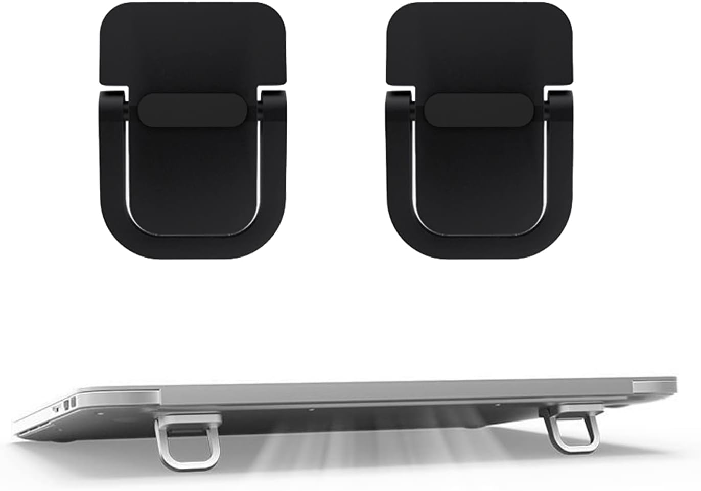 2pcs Keyboard Stands, Mini Laptop Stand for Desk, Portable Laptop Stand Compatible with MacBook Air Pro, Dell XPS, Lenovo, HP More. (Black)